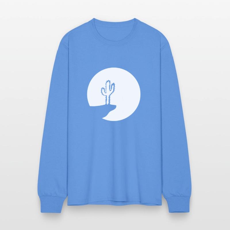 Cactus Moon Evening Mountain Cliff Night Round Sun