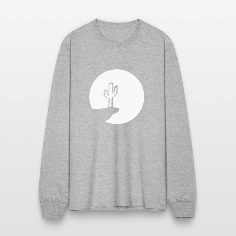 Cactus Moon Evening Mountain Cliff Night Round Sun