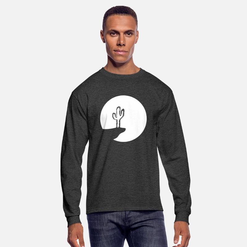 Cactus Moon Evening Mountain Cliff Night Round Sun