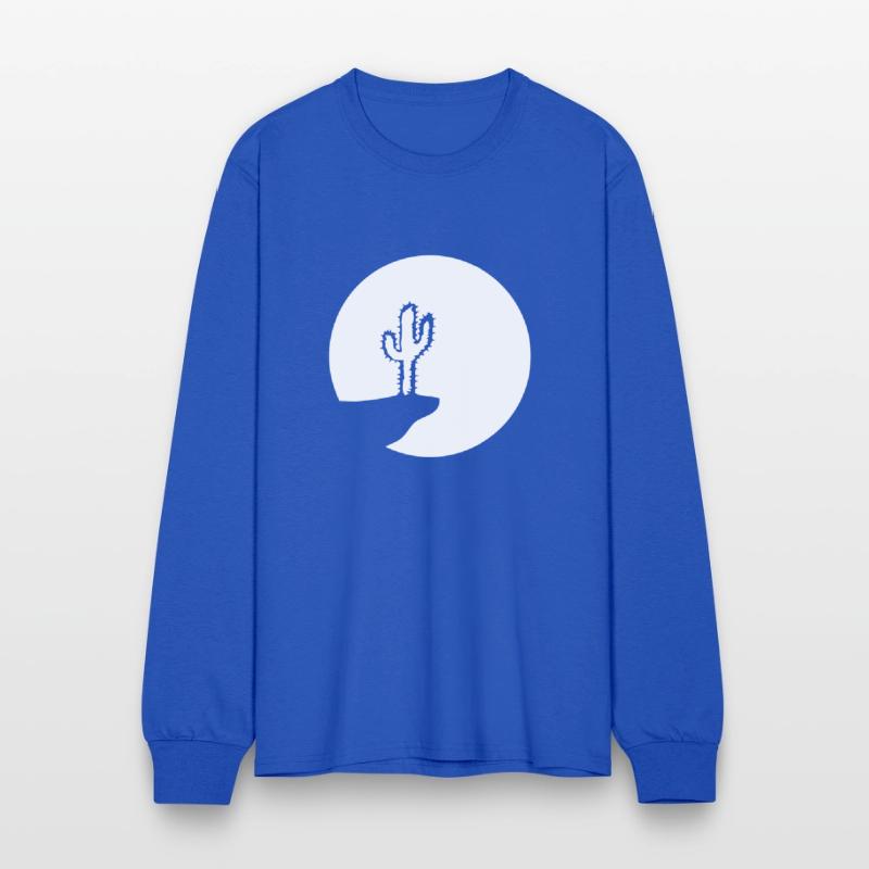 Cactus Moon Evening Mountain Cliff Night Round Sun