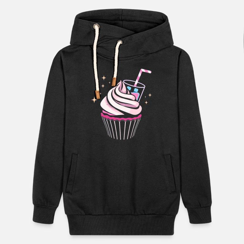 Colorful cupcake with swirling frosting topped