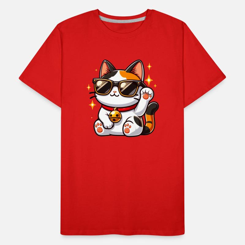 Cool Cat With Black Sunglasses And Red Collar