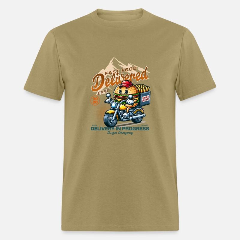 cute burger delivery with motorcycle