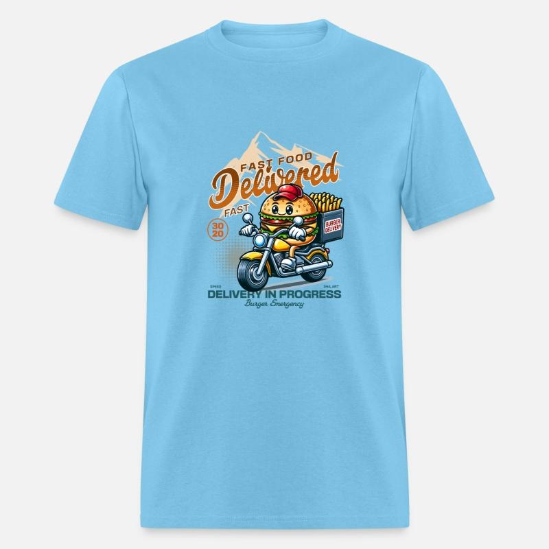 cute burger delivery with motorcycle