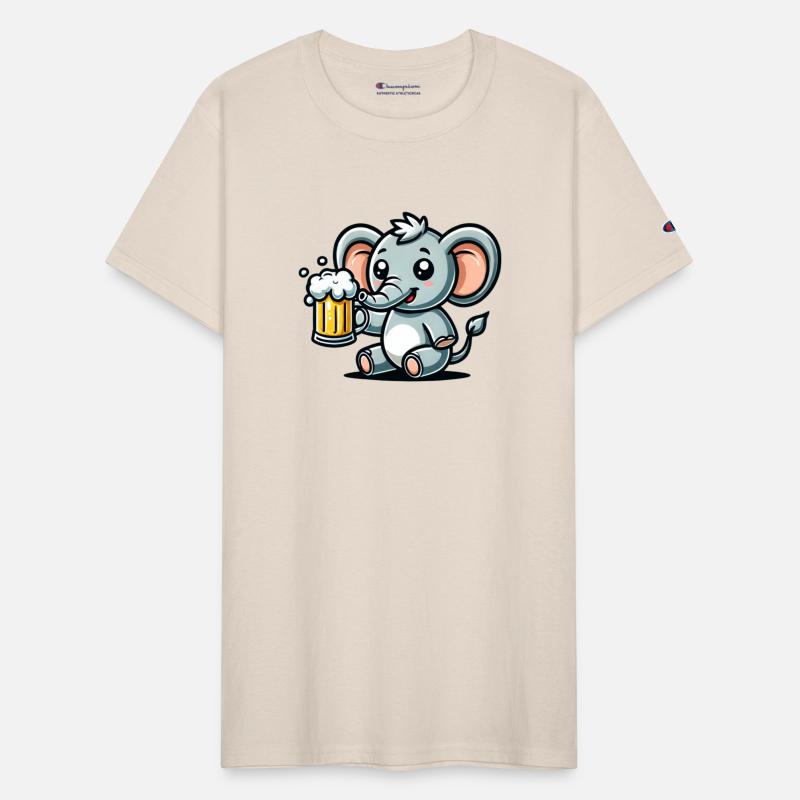 Cute Elephant Drinking Beer