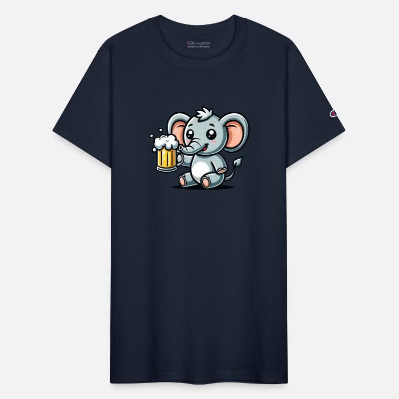 Cute Elephant Drinking Beer