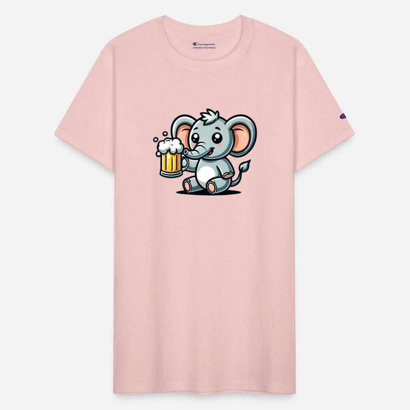 Cute Elephant Drinking Beer