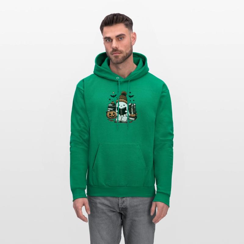 Cute Ghost Reading Book Halloween