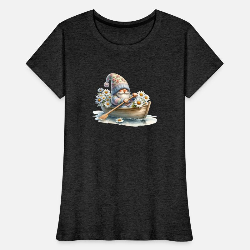 cute gnome love daisy flower, rowing a boat