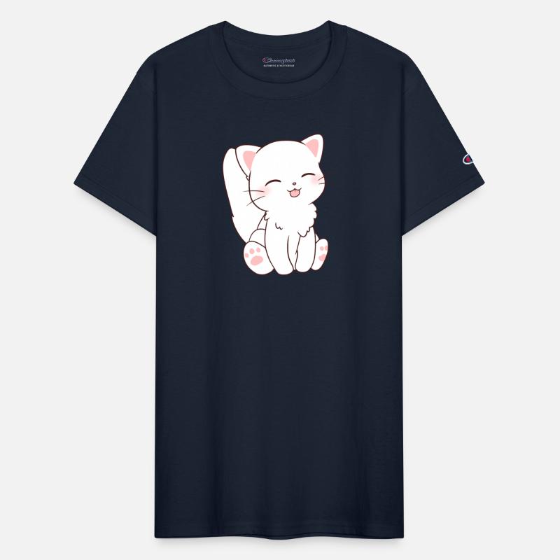 Cute White Cat Chibi - Tongue Sticking Out
