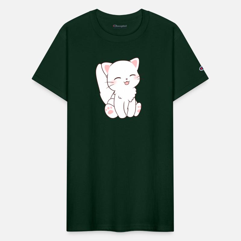 Cute White Cat Chibi - Tongue Sticking Out