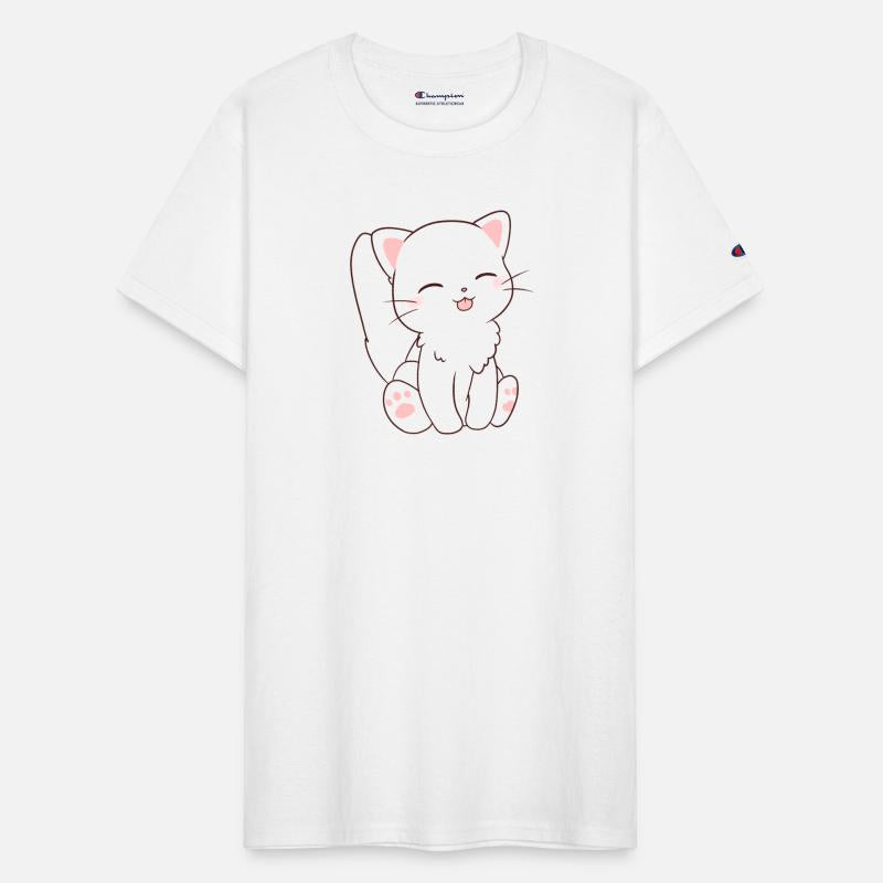 Cute White Cat Chibi - Tongue Sticking Out