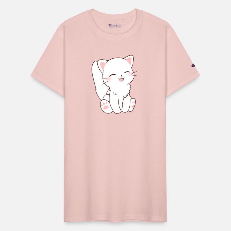 Cute White Cat Chibi - Tongue Sticking Out