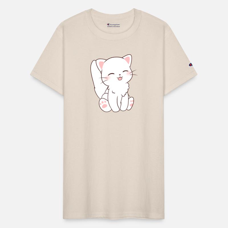 Cute White Cat Chibi - Tongue Sticking Out