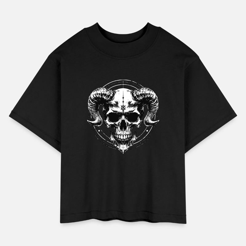 Dark Art Skull Demon Baphomet Horn Devil Grunge