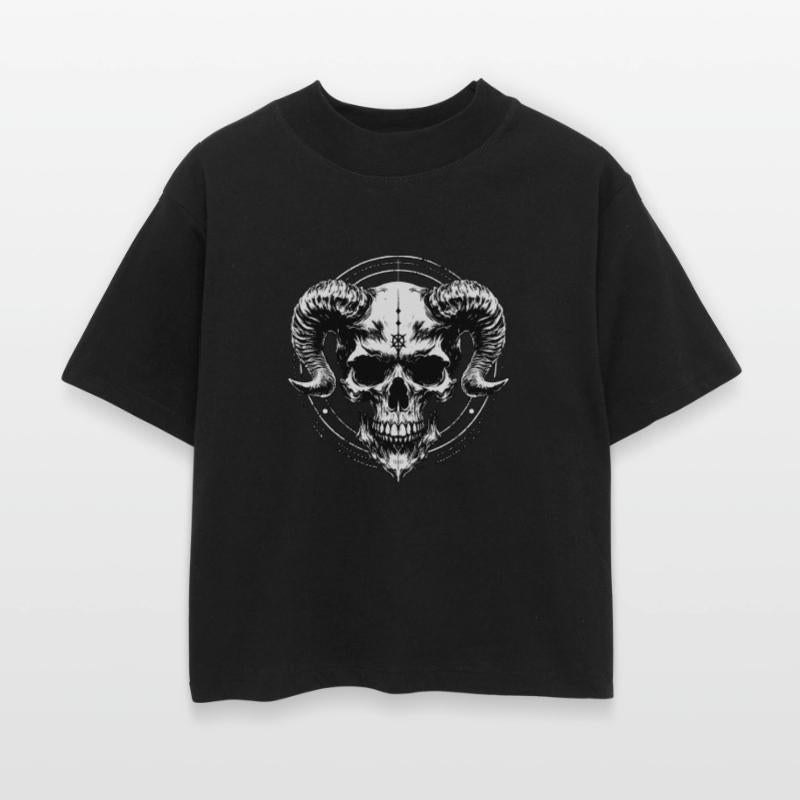 Dark Art Skull Demon Baphomet Horn Devil Grunge