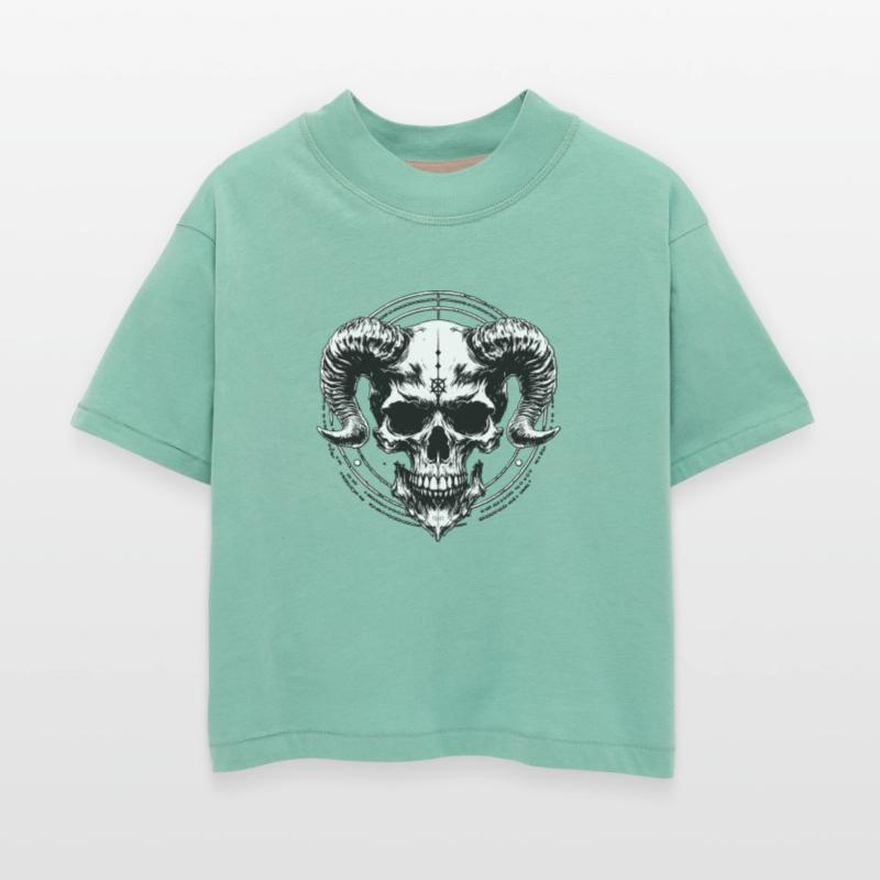 Dark Art Skull Demon Baphomet Horn Devil Grunge