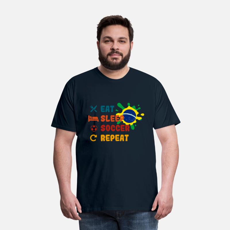 Eat Sleep Soccer Repeat - Brazil Flag Brasil Flag