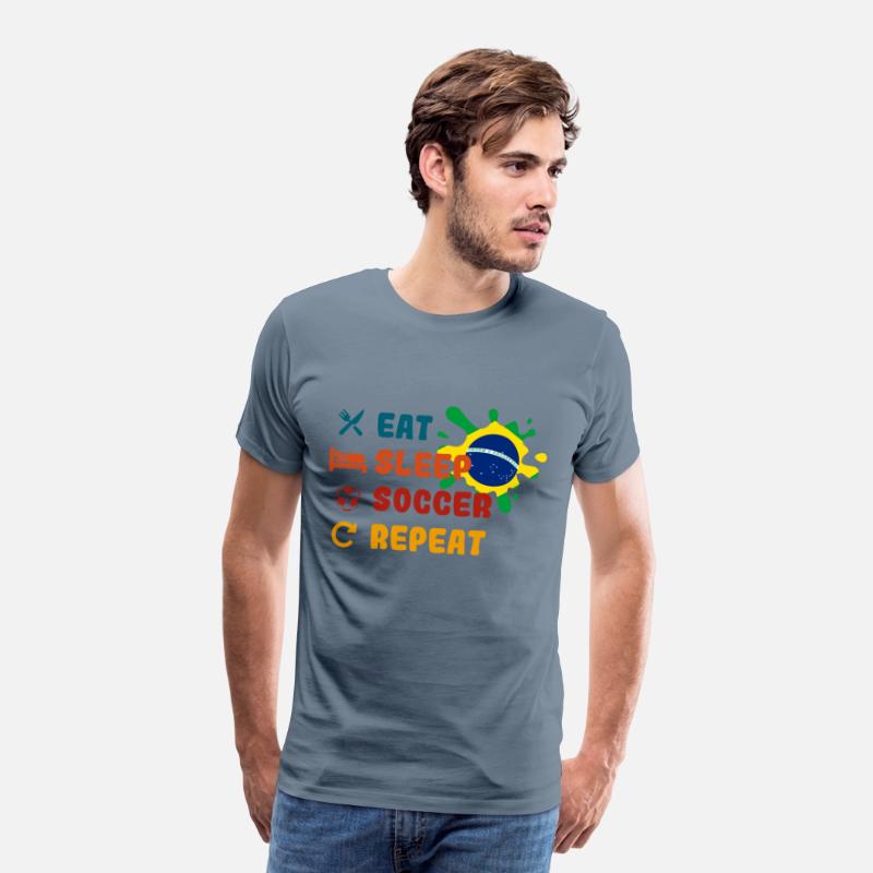 Eat Sleep Soccer Repeat - Brazil Flag Brasil Flag