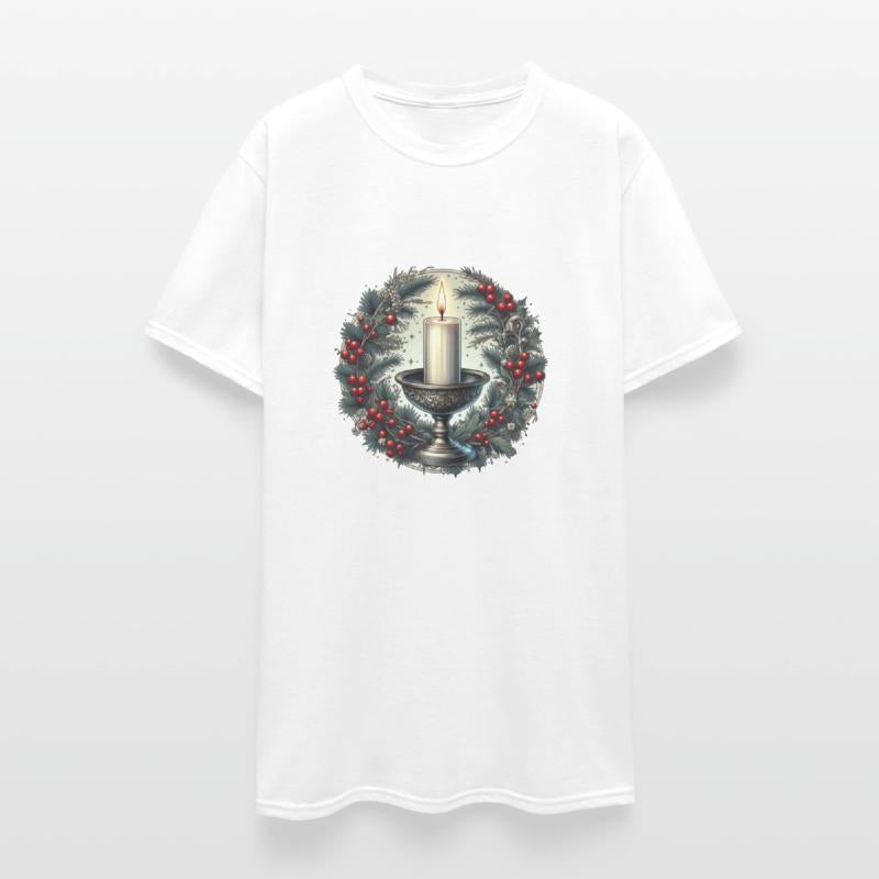 Elegant Christmas Candle with Pine Branches