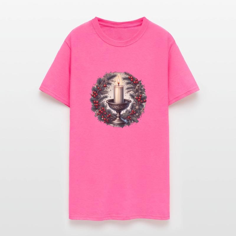 Elegant Christmas Candle with Pine Branches