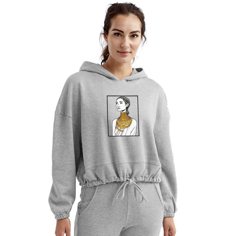 Elegant Woman with Gold Jewelry Portrait