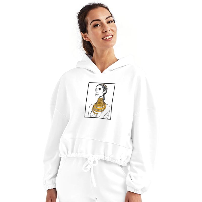 Elegant Woman with Gold Jewelry Portrait