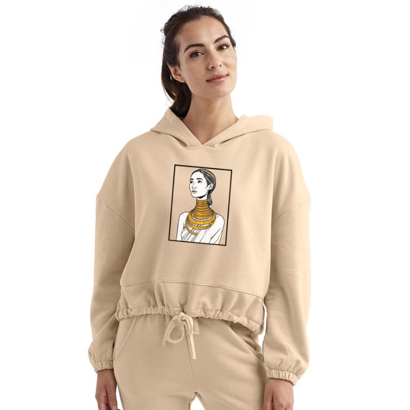 Elegant Woman with Gold Jewelry Portrait