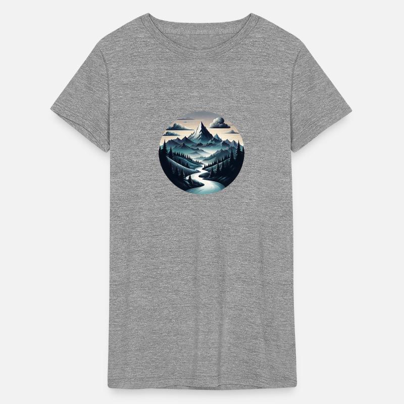 Embossed Mountain Tee – Matte Gloss Texture.