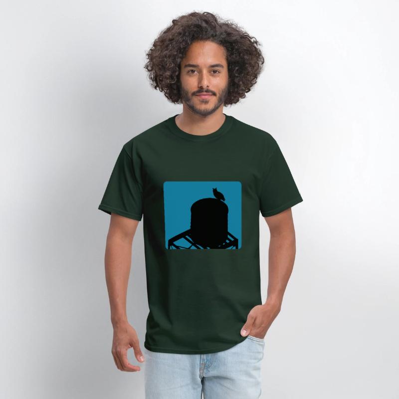 Flaco Owl Water Tower - Turquoise Background