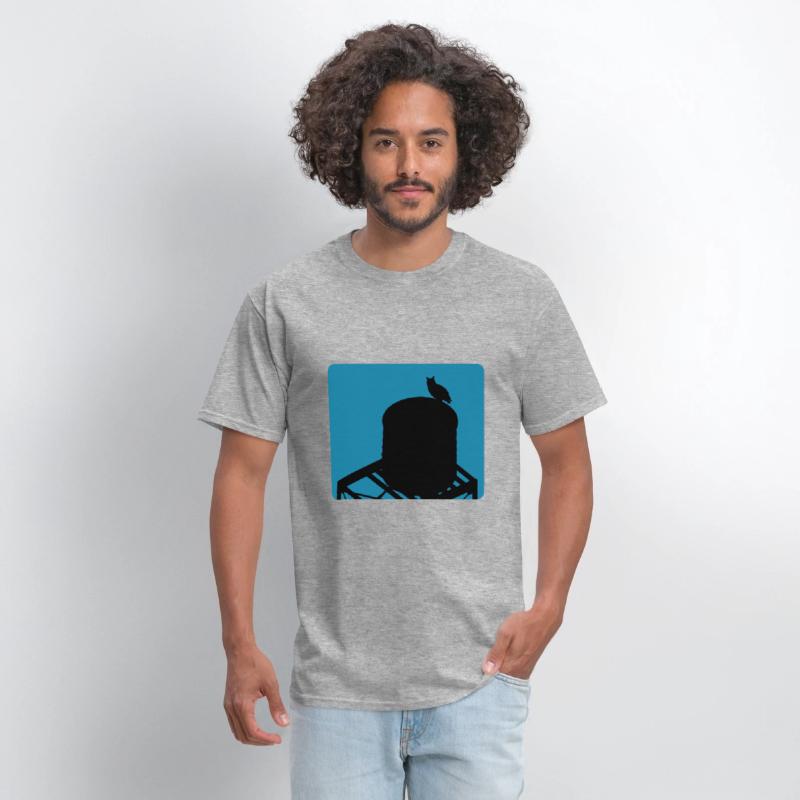 Flaco Owl Water Tower - Turquoise Background