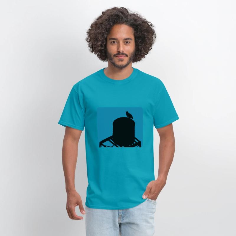 Flaco Owl Water Tower - Turquoise Background