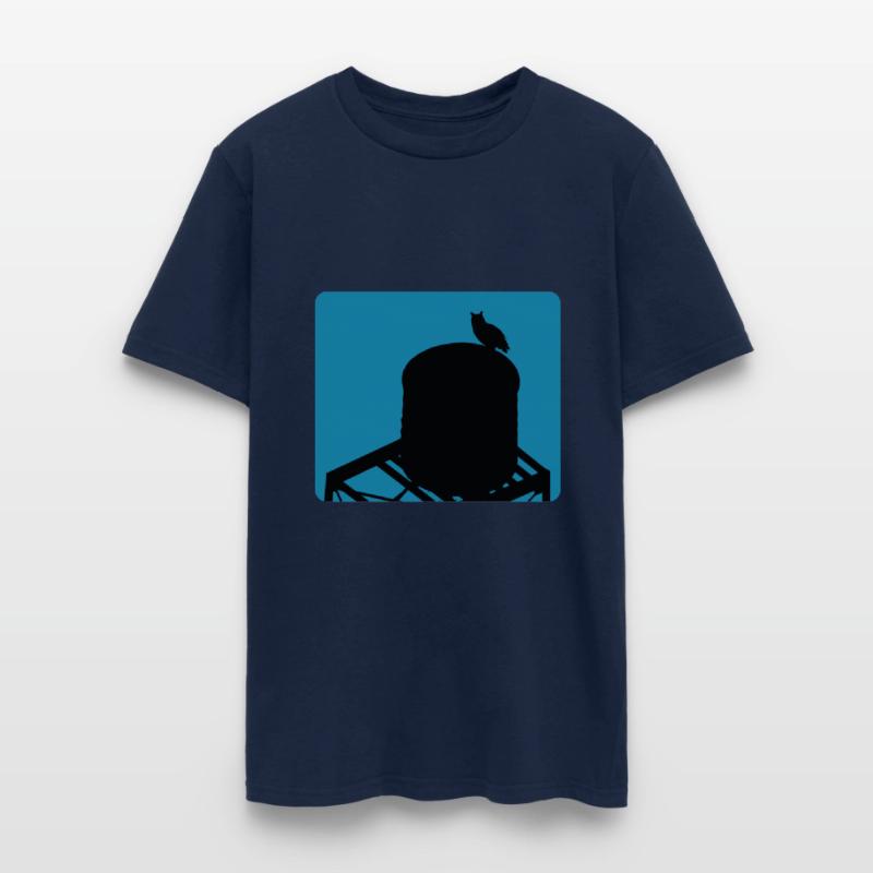 Flaco Owl Water Tower - Turquoise Background