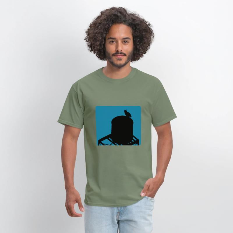 Flaco Owl Water Tower - Turquoise Background