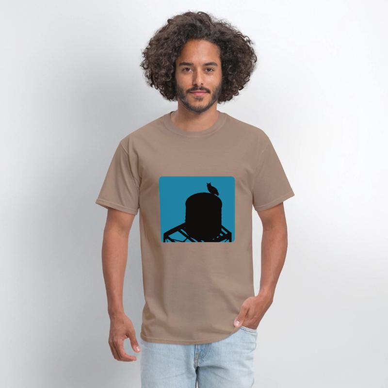 Flaco Owl Water Tower - Turquoise Background