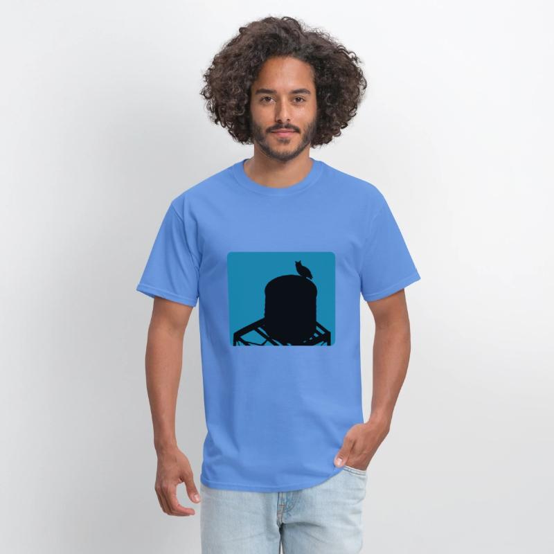 Flaco Owl Water Tower - Turquoise Background