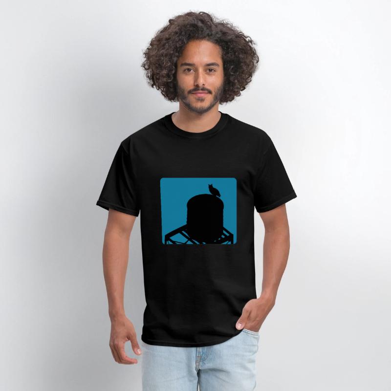 Flaco Owl Water Tower - Turquoise Background