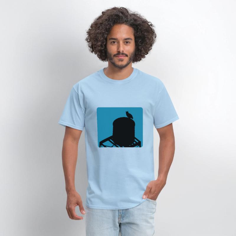 Flaco Owl Water Tower - Turquoise Background