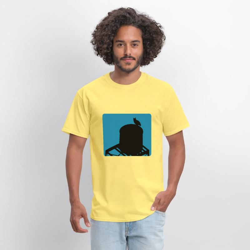 Flaco Owl Water Tower - Turquoise Background