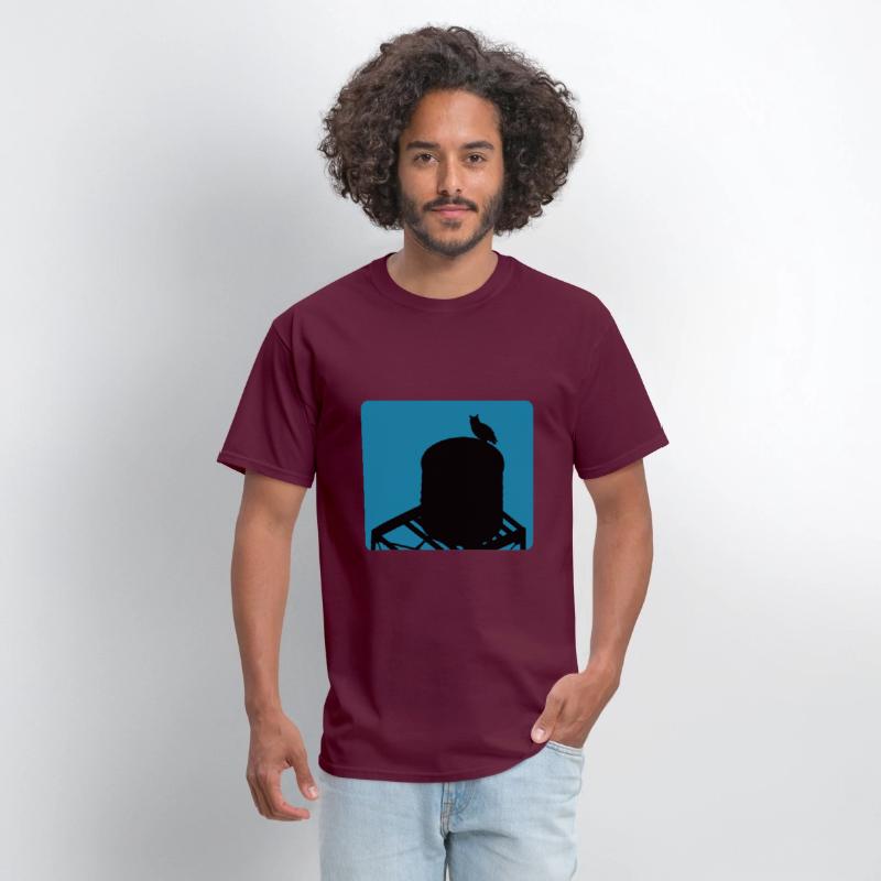 Flaco Owl Water Tower - Turquoise Background