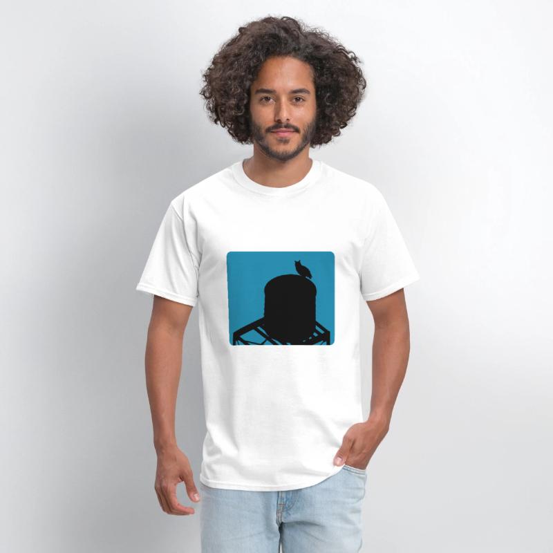 Flaco Owl Water Tower - Turquoise Background