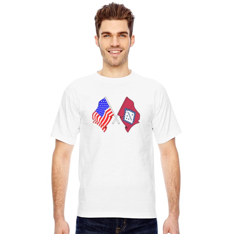 Flag USA and flag Arkansas Crossed