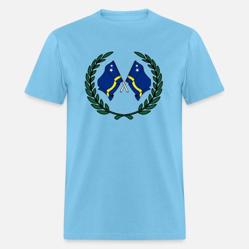 Flags Curacao in laurel wreath