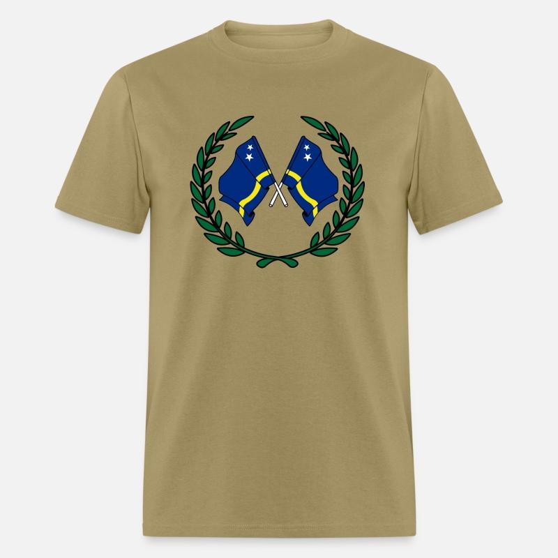 Flags Curacao in laurel wreath