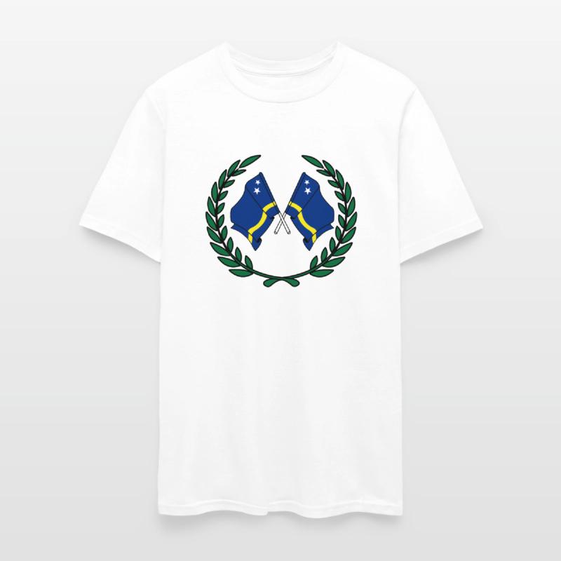 Flags Curacao in laurel wreath