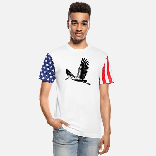 Flying Stork On Broad Wings