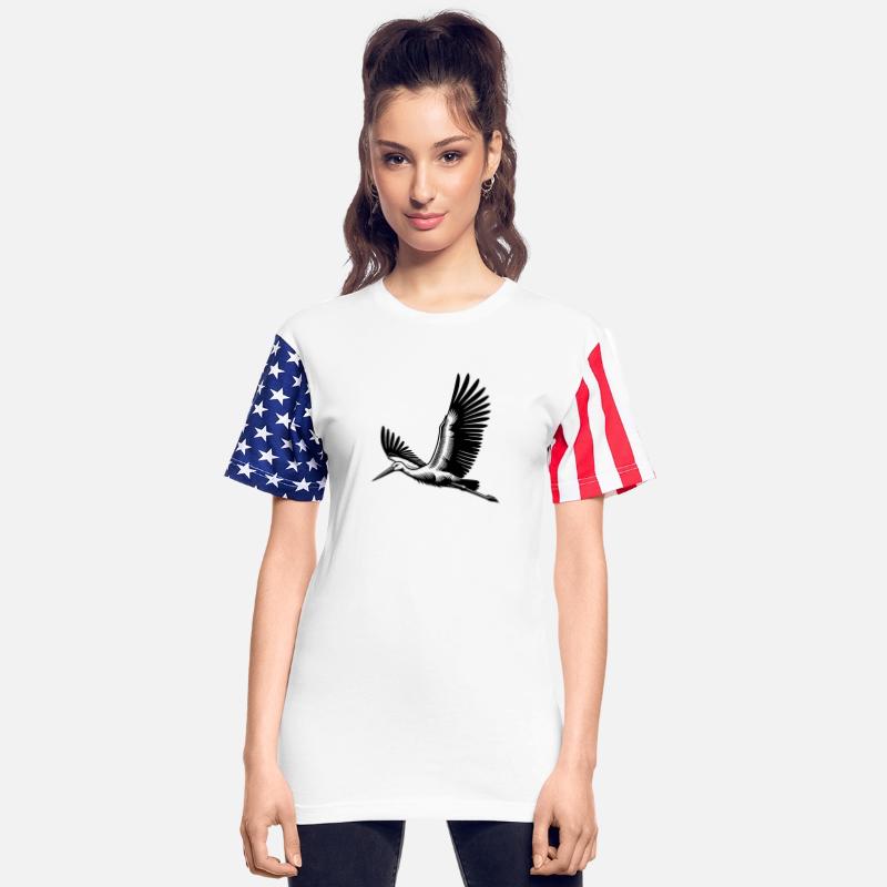 Flying Stork On Broad Wings