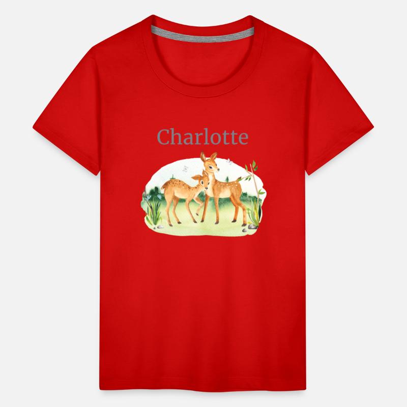 Forest Animal Deer Flowers Name Charlotte