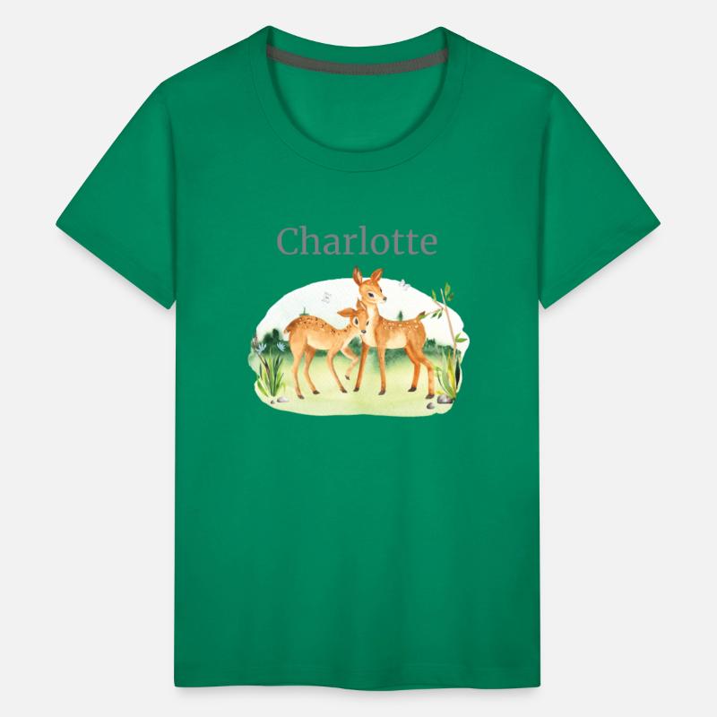 Forest Animal Deer Flowers Name Charlotte
