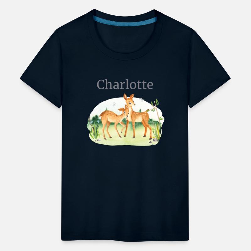 Forest Animal Deer Flowers Name Charlotte